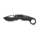 WEKNIFE Envisage Front Flipper Knife Black Titanium Handle (2.42" Black Stonewashed CPM 20CV Blade, Satin Flat) WE22013-2