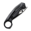 WEKNIFE Envisage Front Flipper Knife Black Titanium Handle (2.42" Black Stonewashed CPM 20CV Blade, Satin Flat) WE22013-2