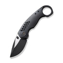 WEKNIFE Envisage Front Flipper Knife Black Titanium Handle (2.42" Black Stonewashed CPM 20CV Blade, Satin Flat) WE22013-2