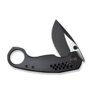 WEKNIFE Envisage Front Flipper Knife Black Titanium Handle (2.42" Black Stonewashed CPM 20CV Blade, Satin Flat) WE22013-2