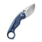 WEKNIFE Envisage Front Flipper Knife Blue Titanium Handle (2.42" Hand Rubbed Satin CPM 20CV Blade) WE22013-4