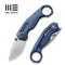 WEKNIFE Envisage Front Flipper Knife Blue Titanium Handle (2.42" Hand Rubbed Satin CPM 20CV Blade) WE22013-4