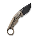 WEKNIFE Envisage Front Flipper Knife Bronze Titanium Handle (2.42" Black Stonewashed Bevels, Black Brushed Flats CPM 20CV Blade) WE22013-3