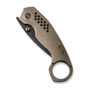 WEKNIFE Envisage Front Flipper Knife Bronze Titanium Handle (2.42" Black Stonewashed Bevels, Black Brushed Flats CPM 20CV Blade) WE22013-3