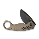 WEKNIFE Envisage Front Flipper Knife Bronze Titanium Handle (2.42" Black Stonewashed Bevels, Black Brushed Flats CPM 20CV Blade) WE22013-3