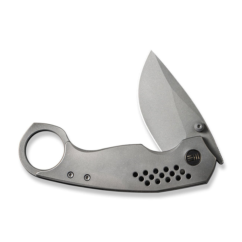 WEKNIFE Envisage Front Flipper Knife Gray Titanium Handle (2.42" Gray Stonewashed CPM 20CV Blade) WE22013-1