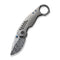 WEKNIFE Envisage Front Flipper Knife Gray Titanium Handle (2.42" Hakkapella Damasteel Blade) WE22013-DS1
