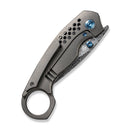 WEKNIFE Envisage Front Flipper Knife Gray Titanium Handle (2.42" Hakkapella Damasteel Blade) WE22013-DS1