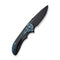WEKNIFE Equivik Flipper Knife Black Titanium Handle With Arctic Storm Fat Carbon Fiber Inlay (3.48" Black Stonewashed CPM 20CV Blade) WE23020-4
