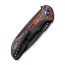 WEKNIFE Equivik Flipper Knife Black Titanium Handle With Flamed Titanium Inlay (3.48" Black Stonewashed CPM 20CV Blade) WE23020-2