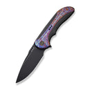 WEKNIFE Equivik Flipper Knife Black Titanium Handle With Flamed Titanium Inlay (3.48" Black Stonewashed CPM 20CV Blade) WE23020-2