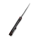 WEKNIFE Equivik Flipper Knife Polished Gray Titanium Handle With Lava Flow Fat Carbon Fiber Inlay (3.48" Hugin Damasteel Blade) WE23020-DS1