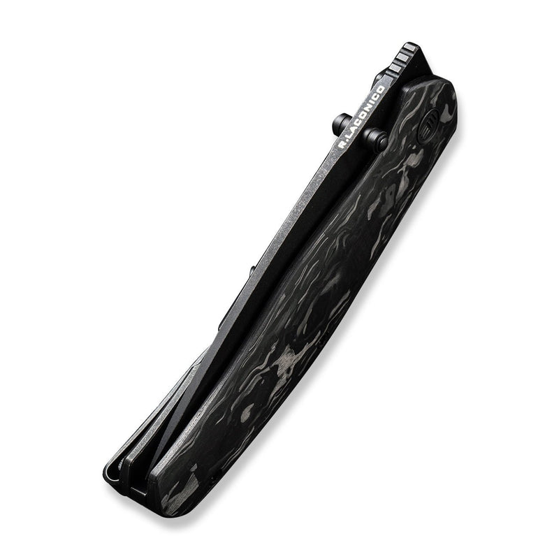 WEKNIFE Esprit Thumb Stud & Front Flipper Knife Carbon Fiber With Titanium Lock Side Handle (3.25" CPM 20CV Blade) WE20025A-C