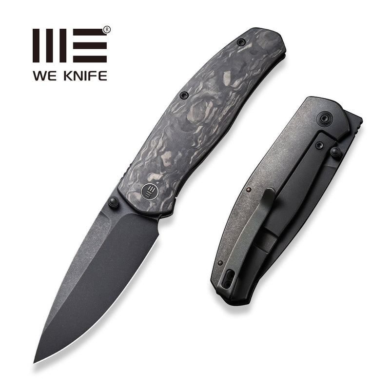 WEKNIFE Esprit Thumb Stud & Front Flipper Knife Carbon Fiber With Titanium Lock Side Handle (3.25" CPM 20CV Blade) WE20025A-C