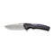 WEKNIFE Exciton Button Lock Knife Black Titanium Handle With Flamed Titanium Integral Spacer (3.68" Silver Bead Blasted CPM 20CV Blade) WE22038A-6