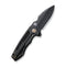 WEKNIFE Harpen Flipper Knife Black Titanium Handle (2.98" Black Stonewashed CPM 20CV Blade) WE23019-1