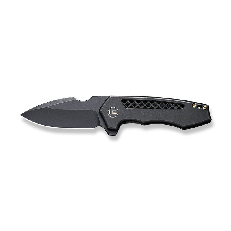 WEKNIFE Harpen Flipper Knife Black Titanium Handle (2.98" Black Stonewashed CPM 20CV Blade) WE23019-1