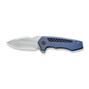 WEKNIFE Harpen Flipper Knife Blue Titanium Handle (2.98" Hand Rubbed Satin CPM 20CV Blade) WE23019-2