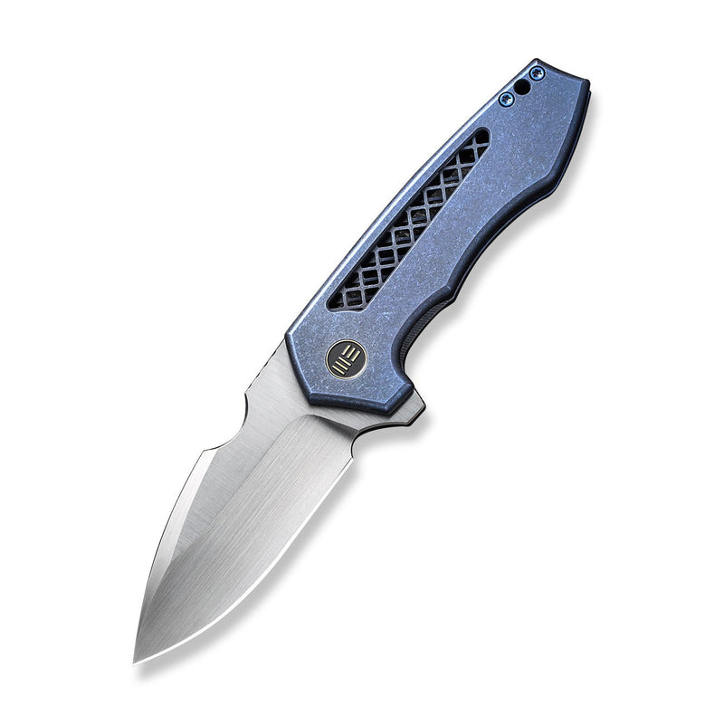 WEKNIFE Harpen Flipper Knife Blue Titanium Handle (2.98" Hand Rubbed Satin CPM 20CV Blade) WE23019-2