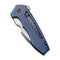 WEKNIFE Harpen Flipper Knife Blue Titanium Handle (2.98" Hand Rubbed Satin CPM 20CV Blade) WE23019-2