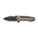 WEKNIFE Harpen Flipper Knife Bronze Titanium Handle (2.98" Black Stonewashed CPM 20CV Blade) WE23019-3