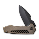 WEKNIFE Harpen Flipper Knife Bronze Titanium Handle (2.98" Black Stonewashed CPM 20CV Blade) WE23019-3