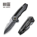 WEKNIFE Harpen Flipper Knife Polished Gray Titanium Handle (2.98" Hugin Damasteel Blade) WE23019-DS1