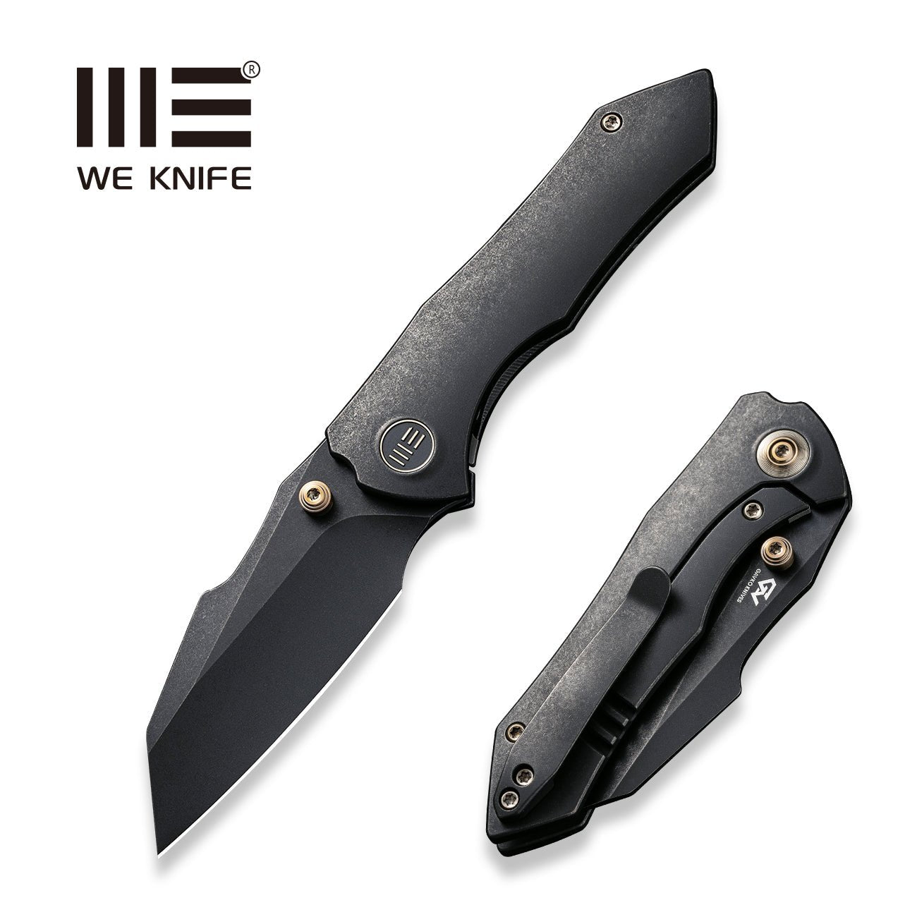 WEKNIFE High-Fin Thumb Stud Knife - Titanium Handle CPM 20CV Blade