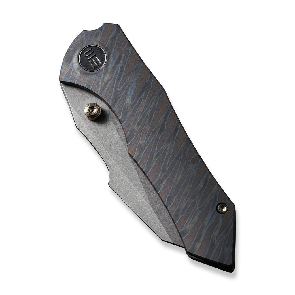 WEKNIFE High-Fin Thumb Stud Knife - Titanium Handle & CPM