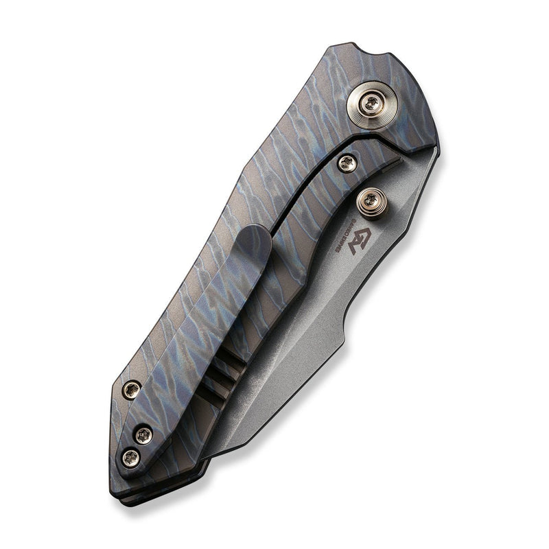 WEKNIFE High-Fin Thumb Stud Knife - Titanium Handle & CPM