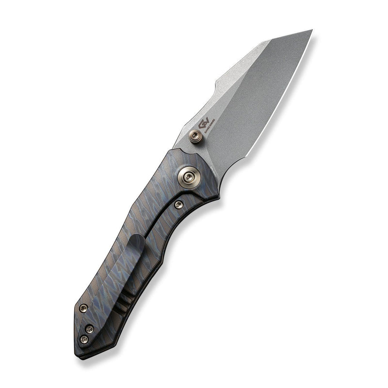 WEKNIFE High-Fin Thumb Stud Knife Titanium Handle (2.98" CPM 20CV Blade) WE22005-4