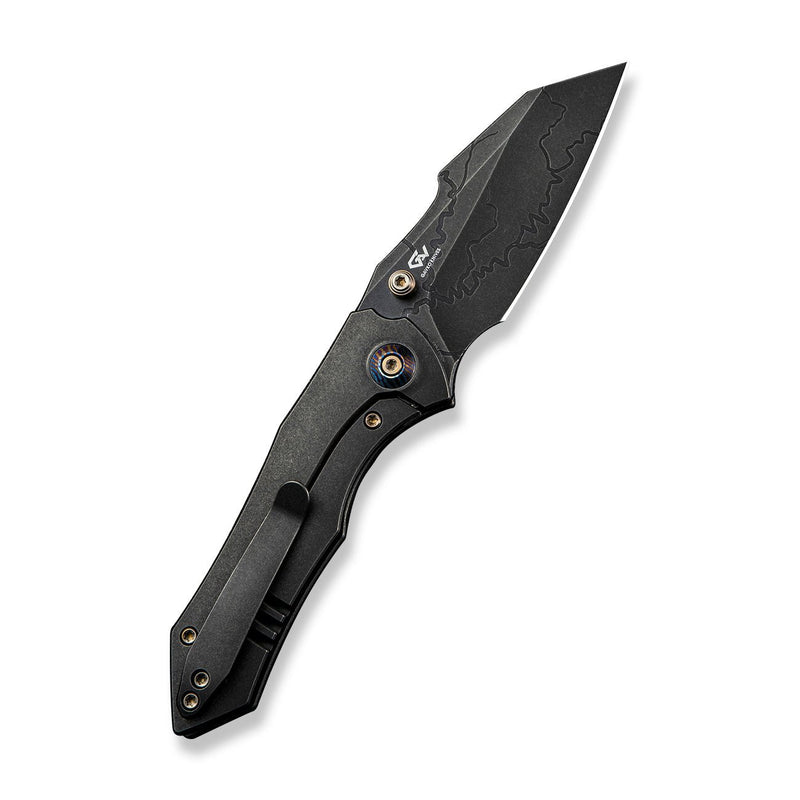 WEKNIFE High-Fin Thumb Stud Knife Titanium Handle (2.98" CPM 20CV Blade) WE22005-BST2