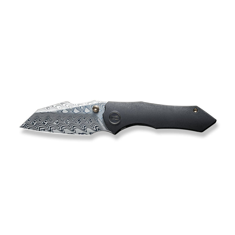 WEKNIFE High-Fin Thumb Stud Knife Titanium Handle (2.98" Damasteel Blade) WE22005-DS1