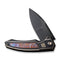 WEKNIFE Hyperactive Flipper Knife Bronze / Black Titanium Handle With Flamed Titanium Inlay (3.8" Black Stonewashed Bevels, Black Brushed Flats Vanax Blade) WE23030-4