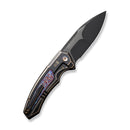 WEKNIFE Hyperactive Flipper Knife Bronze / Black Titanium Handle With Flamed Titanium Inlay (3.8" Black Stonewashed Bevels, Black Brushed Flats Vanax Blade) WE23030-4