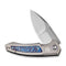 WEKNIFE Hyperactive Flipper Knife Polished Bead Blasted Titanium Handle With Flamed Titanium Inlay (3.8" Polished Bead Blasted Vanax Blade) WE23030-1