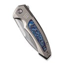 WEKNIFE Hyperactive Flipper Knife Polished Bead Blasted Titanium Handle With Flamed Titanium Inlay (3.8" Polished Bead Blasted Vanax Blade) WE23030-1