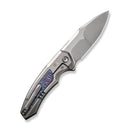 WEKNIFE Hyperactive Flipper Knife Polished Bead Blasted Titanium Handle With Flamed Titanium Inlay (3.8" Polished Bead Blasted Vanax Blade) WE23030-1