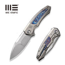 WEKNIFE Hyperactive Flipper Knife Polished Bead Blasted Titanium Handle With Flamed Titanium Inlay (3.8" Polished Bead Blasted Vanax Blade) WE23030-1