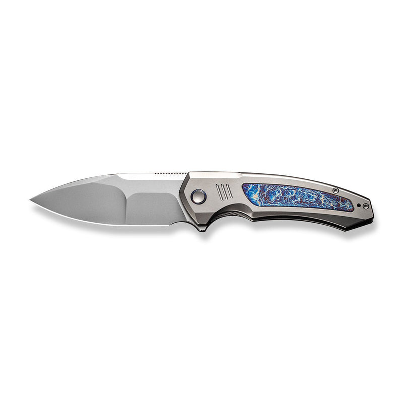 WEKNIFE Hyperactive Flipper Knife Polished Bead Blasted Titanium Handle With Flamed Titanium Inlay (3.8" Polished Bead Blasted Vanax Blade) WE23030-1