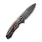 WEKNIFE Hyperactive Flipper Knife Polished Gray Orange Peel Textured Titanium Handle With Lava Flow Fat Carbon Fiber Inlay (3.8" Polished Gray Vanax Blade) WE23030-2