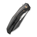 WEKNIFE Ignio Flipper & Thumb Hole Knife Black Titanium Handle (3.3" Black Stonewashed CPM 20CV Blade, Satin Flat) WE22042B-1