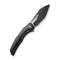 WEKNIFE Ignio Flipper & Thumb Hole Knife Black Titanium Handle (3.3" Black Stonewashed CPM 20CV Blade, Satin Flat) WE22042B-1