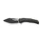 WEKNIFE Ignio Flipper & Thumb Hole Knife Black Titanium Handle (3.3" Black Stonewashed CPM 20CV Blade, Satin Flat) WE22042B-1