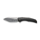 WEKNIFE Ignio Flipper & Thumb Hole Knife Black Titanium Handle (3.3" Hakkapella Damasteel Blade) WE22042B-DS1