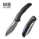 WEKNIFE Ignio Flipper & Thumb Hole Knife Black Titanium Handle (3.3" Hakkapella Damasteel Blade) WE22042B-DS1