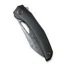 WEKNIFE Ignio Flipper & Thumb Hole Knife Black Titanium Handle (3.3" Hakkapella Damasteel Blade) WE22042B-DS1