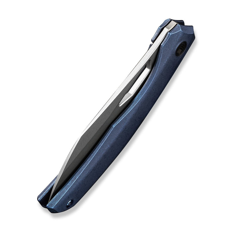 WEKNIFE Ignio Flipper & Thumb Hole Knife Blue Titanium Handle (3.3" Stonewashed CPM 20CV Blade) WE22042B-3