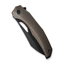 WEKNIFE Ignio Flipper & Thumb Hole Knife Bronze Titanium Handle (3.3" Black Stonewashed CPM 20CV Blade) WE22042B-2