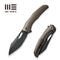 WEKNIFE Ignio Flipper & Thumb Hole Knife Bronze Titanium Handle (3.3" Black Stonewashed CPM 20CV Blade) WE22042B-2